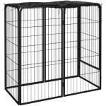 Parc pour chien 6 panneaux noir 50x100cm acier enduit de poudre