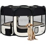 Parc pliable pour chien avec sac de transport noir 125x125x61cm