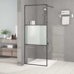 Paroi de douche noir 80x195 cm verre esg demi - d�poli vidaxl
