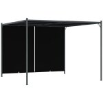 Vidaxl ? pergola de jardin 3x3 m avec toit r�tractable ? acier enduit de poudre ? tissu polyester r�sistant ...