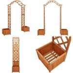 Pergola de jardin avec jardinire bois pin massif - pergola - pergolas - home & living - brun