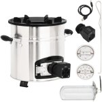 Po�le � bois avec ventilateur usb argent� 35, 5x26x28 cm inox