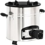 Pole  bois avec ventilateur usb argent 35, 5x26x28 cm inox