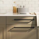 Poign�es d'armoire 10 pcs noir 320 mm acier inoxydable