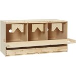 Pondoir 3 compartiments 72x33x38 cm bois de pin massif vidaxl