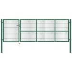 Vidaxl - portail de clture de jardin avec poteaux 350x100 cm acier vert
