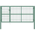 Vidaxl - portail de cl�ture de jardin avec poteaux 350x140 cm acier vert