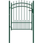 Portail de clture avec pointes acier 100x125 cm vert vidaxl