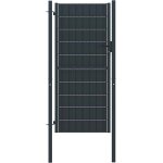 Vidaxl - portail de cl�ture pvc et acier 100x124 cm anthracite