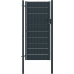 Vidaxl - portail de clôture pvc et acier 100x124 cm anthracite Vidaxl - portail de clôture pvc et acier 100x124 cm anthracite
