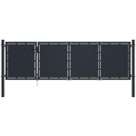 Vidaxl - portail de jardin acier 350 x 75 cm anthracite