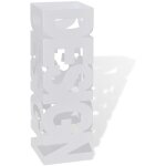 Porte - parapluie carr� � rangement blanc acier 48, 5 cm vidaxl