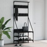Porte - vtements et rangement des chaussures noir 80x40x184 cm