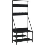 Porte - vtements et rangement des chaussures noir 80x40x184 cm