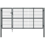 Vidaxl ? portillon en acier thermolaqu� 350 x 120 cm ? r�sistant � la rouille et corrosion ? poteaux ...