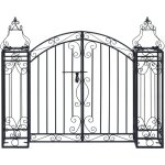 Portillon ornemental de jardin fer forg� 122x20, 5x100 cm