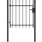 Vidaxl - portillon simple porte avec dessus � pointe acier 1x1 m noir