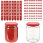 Vidaxl - pots à confiture avec couvercle rouge 96 pcs verre 230 ml - pot à confiture - pots à confiture ... Vidaxl - pots à confiture avec couvercle rouge 96 pcs verre 230 ml - pot à confiture - pots à confiture ...