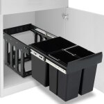 Poubelle amovible de cuisine fermeture en douceur 48 l vidaxl
