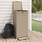 Poubelle d'extrieur marron clair 41x41x86 cm polypropylne