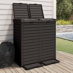 Poubelle d'extrieur noir 78x41x86 cm polypropylne - vidaxl