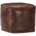 Vidaxl - pouf 40 x 40 x 40 cm marron foncé cuir véritable de chèvre Vidaxl - pouf 40 x 40 x 40 cm marron foncé cuir véritable de chèvre