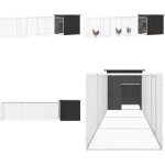 Poulailler anthracite 400x91x100 cm acier galvanis - cage  poulet - poulailler - abri animal - maison ...