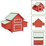 Vidaxl - poulailler rouge et blanc 150x96x110 cm bois de sapin massif - poulailler - poulets - coop - ...