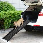 Rampe pliable pour chien noir 153x40x12, 5 cm plastique vidaxl