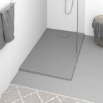 Vidaxl ? receveur de douche � poser smc gris 120x70 cm ? surface en pierre d?ardoise antid�rapante ? ...
