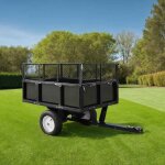 Remorque basculante pour tondeuse de pelouse charge de 300 kg vidaxl