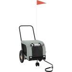Remorque de vlo pour animaux de compagnie gris et noir vidaxl