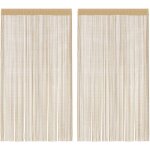 Vidaxl ? rideau en fils 2 pcs 140 x 250 cm beige ? tissu 100 % polyester ? facile � d�couper ? lavable ...