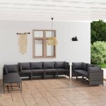 Vidaxl - salon de jardin 10 pcs avec coussins r�sine tress�e gris