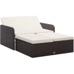 Vidaxl - salon de jardin 2 pcs avec coussins r�sine tress�e marron