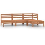 Vidaxl - salon de jardin 4 pcs bois de pin massif marron miel