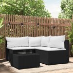 Vidaxl - salon de jardin 4 pcs avec coussins noir r�sine tress�e