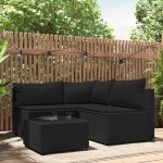 Vidaxl - salon de jardin 4 pcs avec coussins noir r�sine tress�e