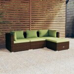 Vidaxl - salon de jardin 4 pcs avec coussins r�sine tress�e marron