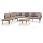 Vidaxl - salon de jardin 4pcs et coussins bois d'acacia solide marron
