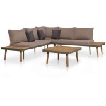 Vidaxl - salon de jardin 4pcs et coussins bois d'acacia solide marron