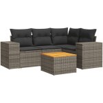Vidaxl - salon de jardin 5 pcs avec coussins gris r�sine tress�e