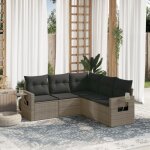 Vidaxl - salon de jardin 5 pcs avec coussins gris r�sine tress�e
