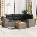 Vidaxl - salon de jardin 5 pcs avec coussins gris r�sine tress�e