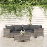 Vidaxl - salon de jardin 5 pcs avec coussins gris r�sine tress�e