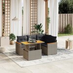 Vidaxl - salon de jardin 5 pcs avec coussins gris r�sine tress�e