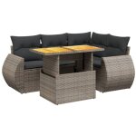 Vidaxl - salon de jardin 5 pcs avec coussins gris r�sine tress�e