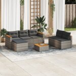 Vidaxl salon de jardin 5 pcs avec coussins gris r�sine tress�e acacia