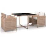 Vidaxl - salon de jardin 5 pcs avec coussins r�sine tress�e beige