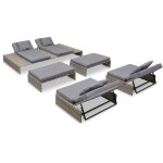 Vidaxl - salon de jardin 5 pcs avec coussins r�sine tress�e gris